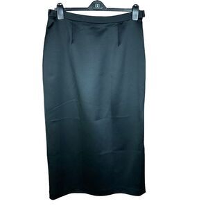 VIE by Victoria Royal Maxi Skirt A-Line Black Lined Side Zipper Side Slit 16